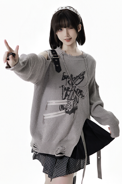 アシメルーズトップス+スカート+パンツ