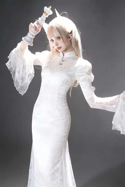 차이나 롱 슬릿 원피스