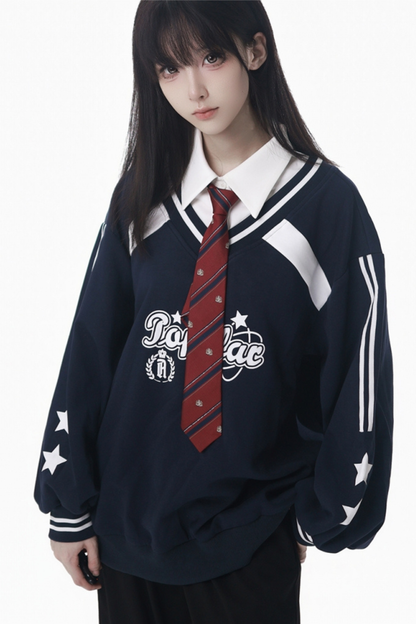 American College Sweatshirt + Tie + Pants + Skirt