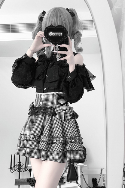 ダークキュートティアードスカート