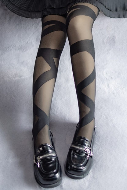 Sheer Cross Lolita Tights