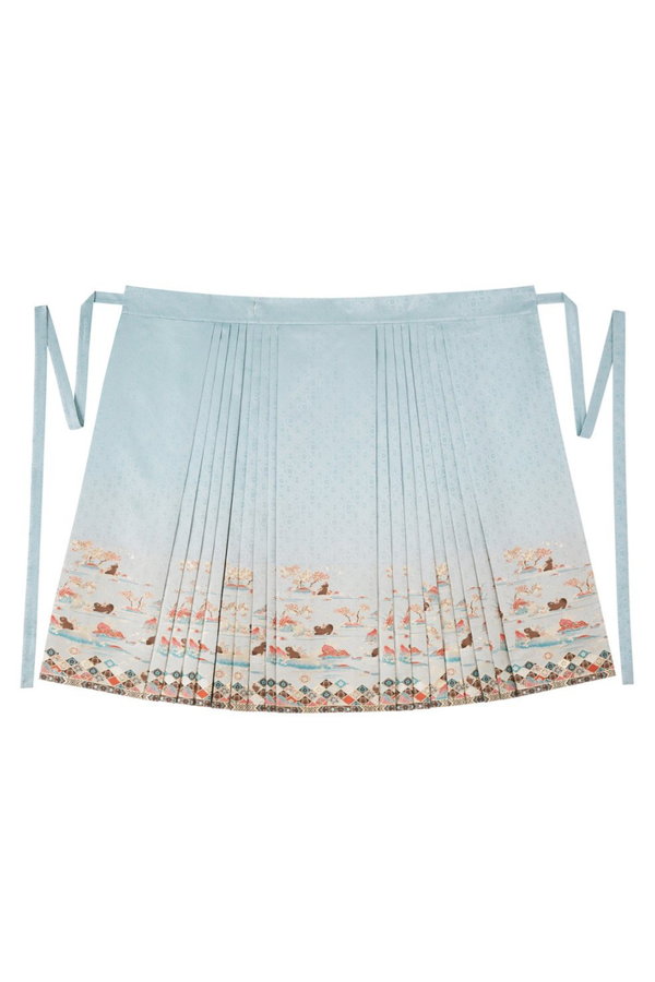 Mint chocolate china top + skirt + long skirt + accessories