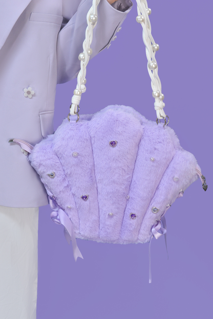 Shell Plush Crossbody Tote Bag