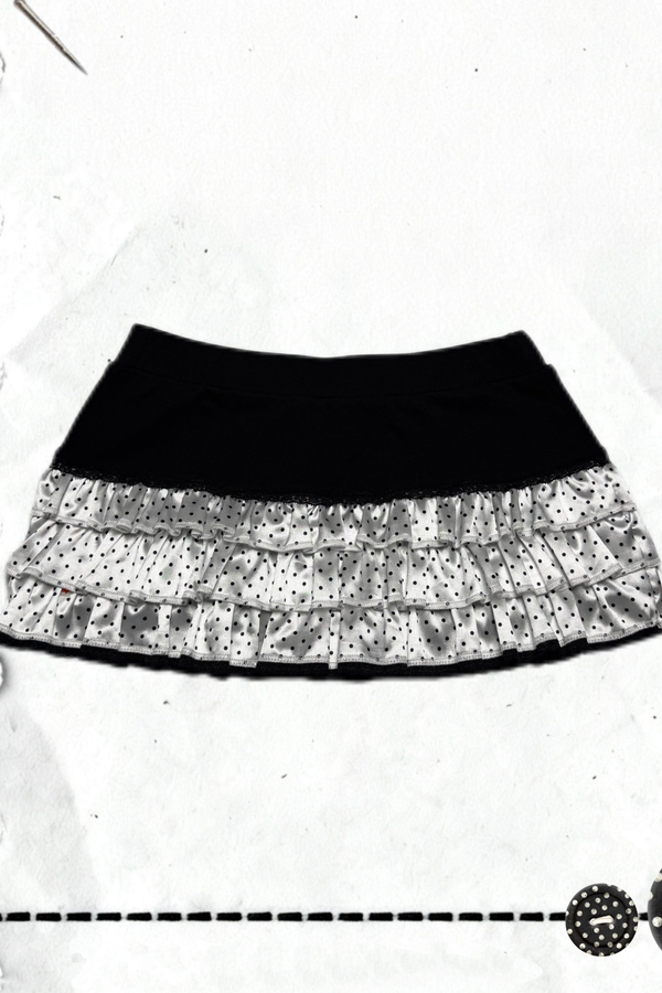 クロスドットタートルネックトップス+スカート+ペンダント