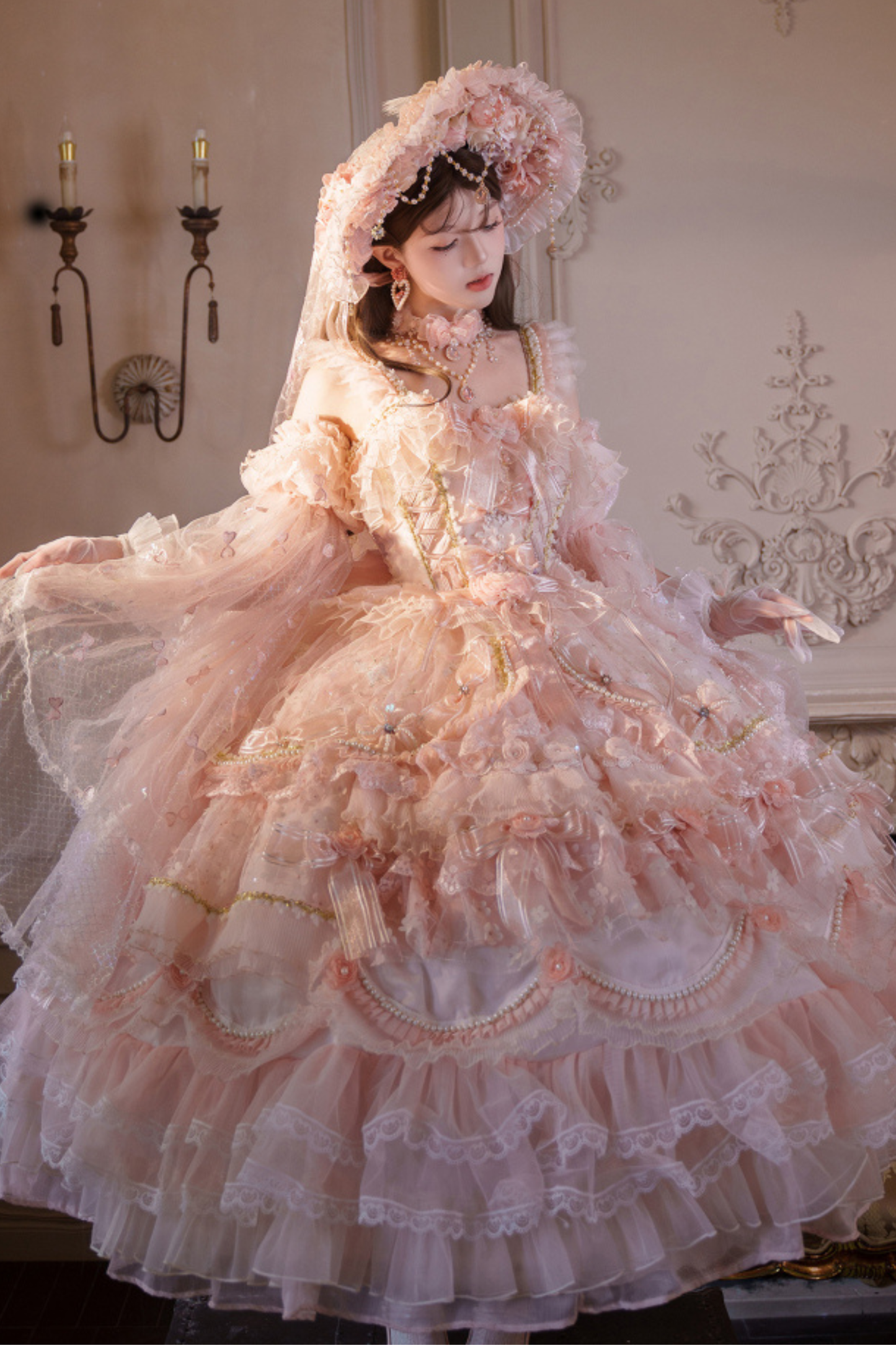 スイートフラワーゴージャスティーパーティーミディアムロリータドレス