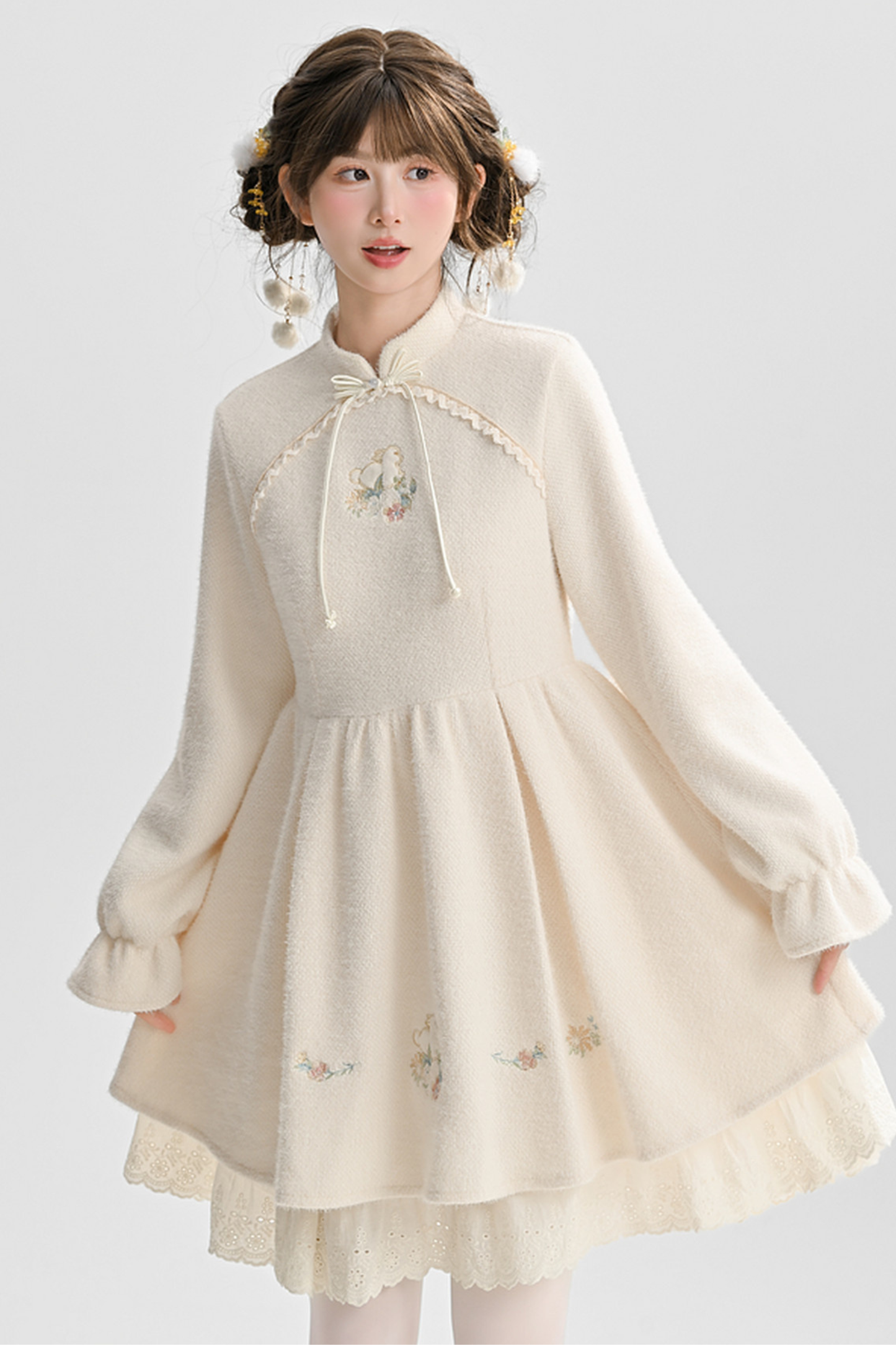 スイートスタンドカラードレス