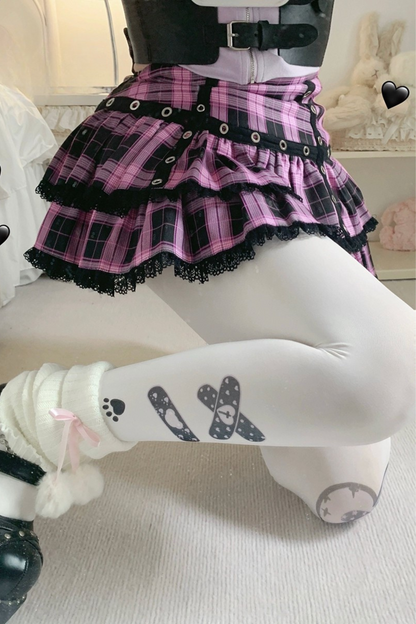 Stretch Lolita Velvet Print Socks