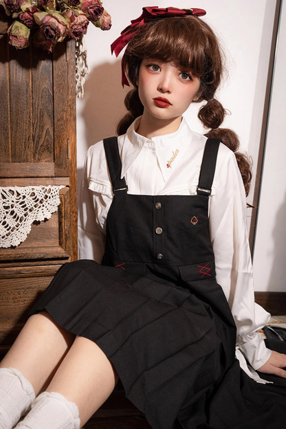 Karo-Collegejacke + Trägerrock + Hemd