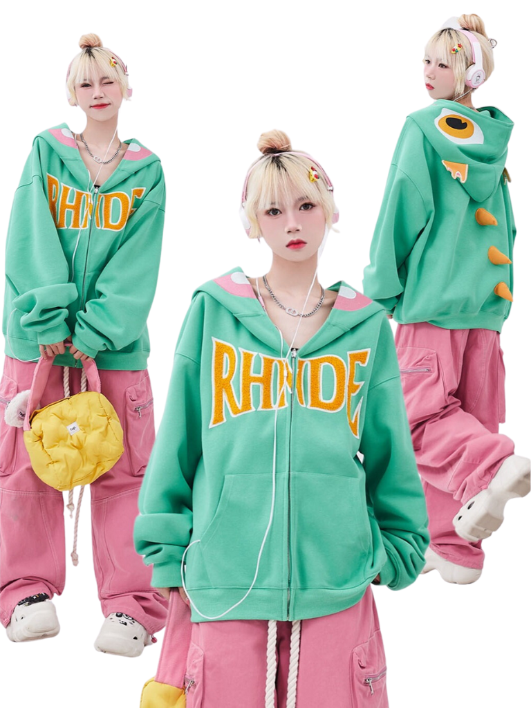 Funny Dinosaur Hoodie Zip Cardigan Jacket