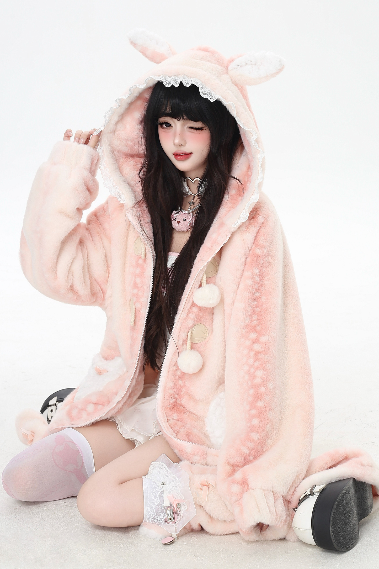 スイートフリースアニマルフードジャケット