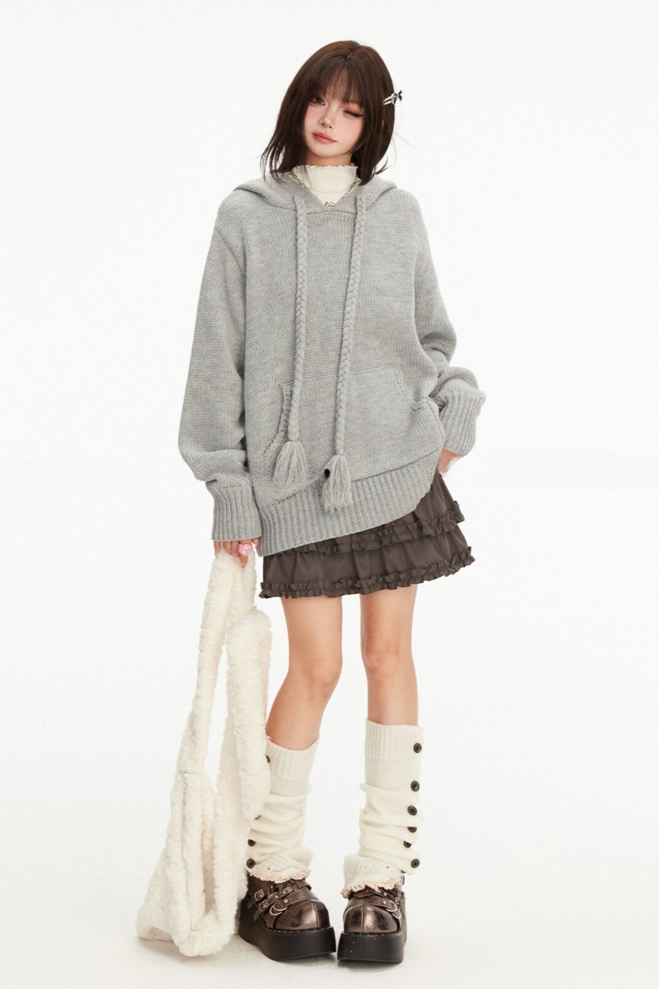 Grayfood knit pullover jacket