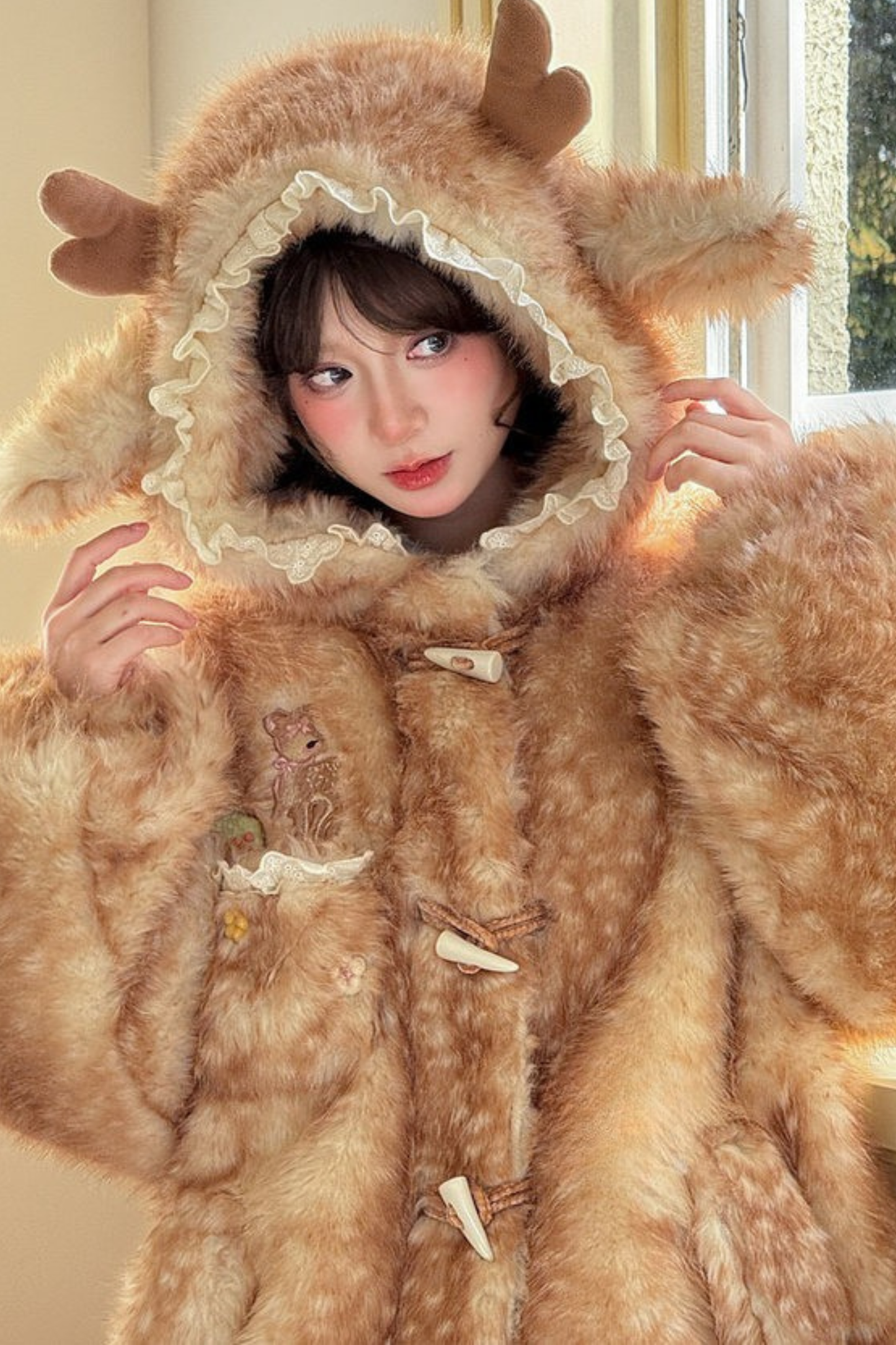 ラムフードボリュームファーコート