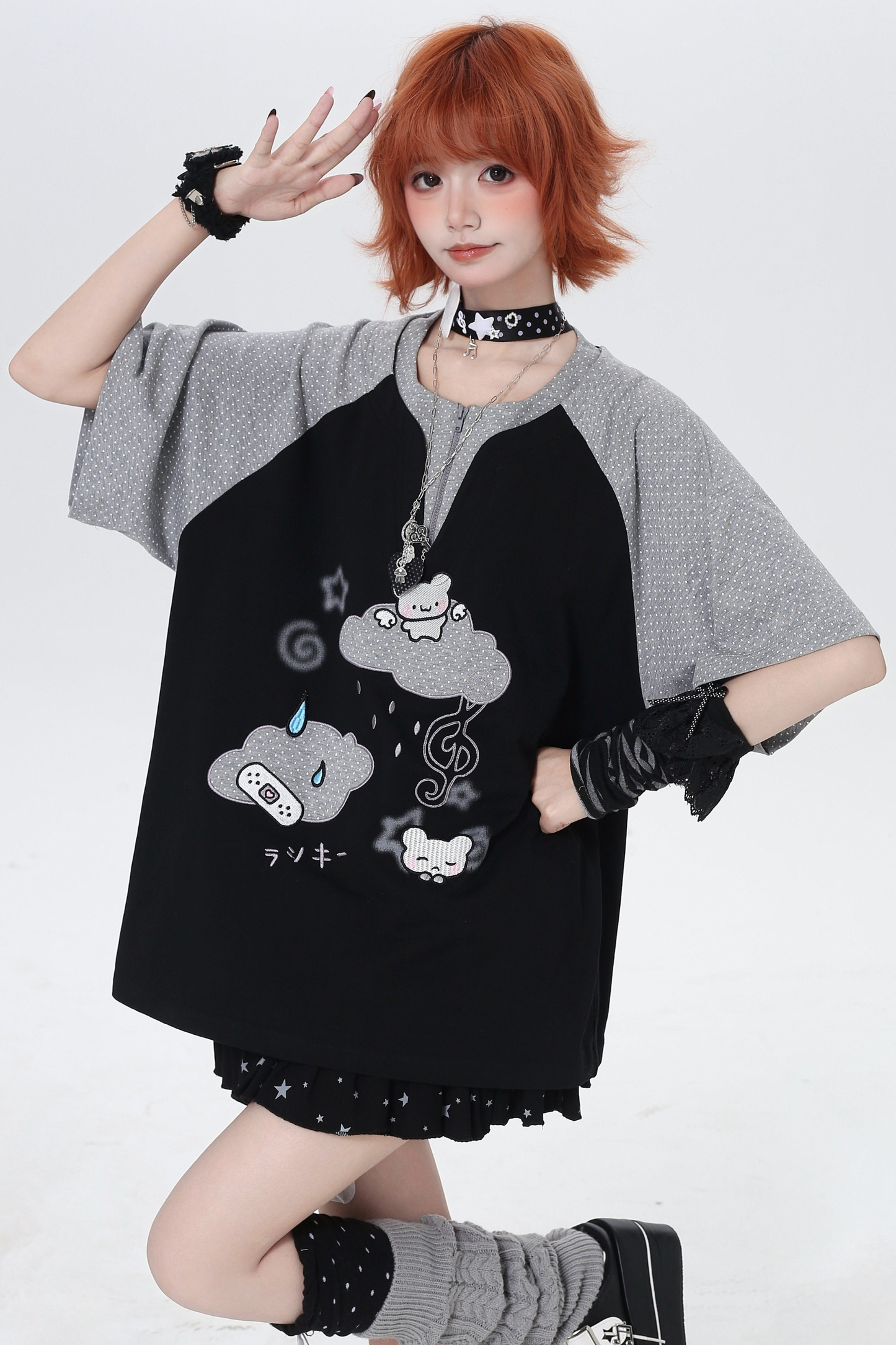 Two-Tone Loose Oversized Top