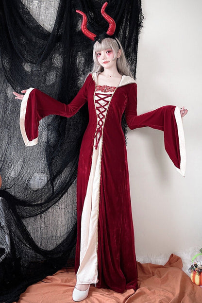 Hooded Witch Queen Cosplay Dress