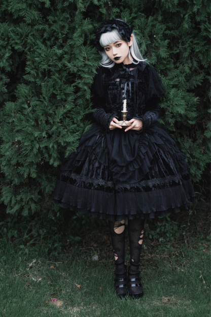 Gothic Chic Doll Lolita Dress + Short Jacket