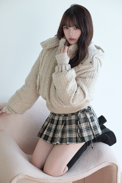 モードケーブルニットジャケット