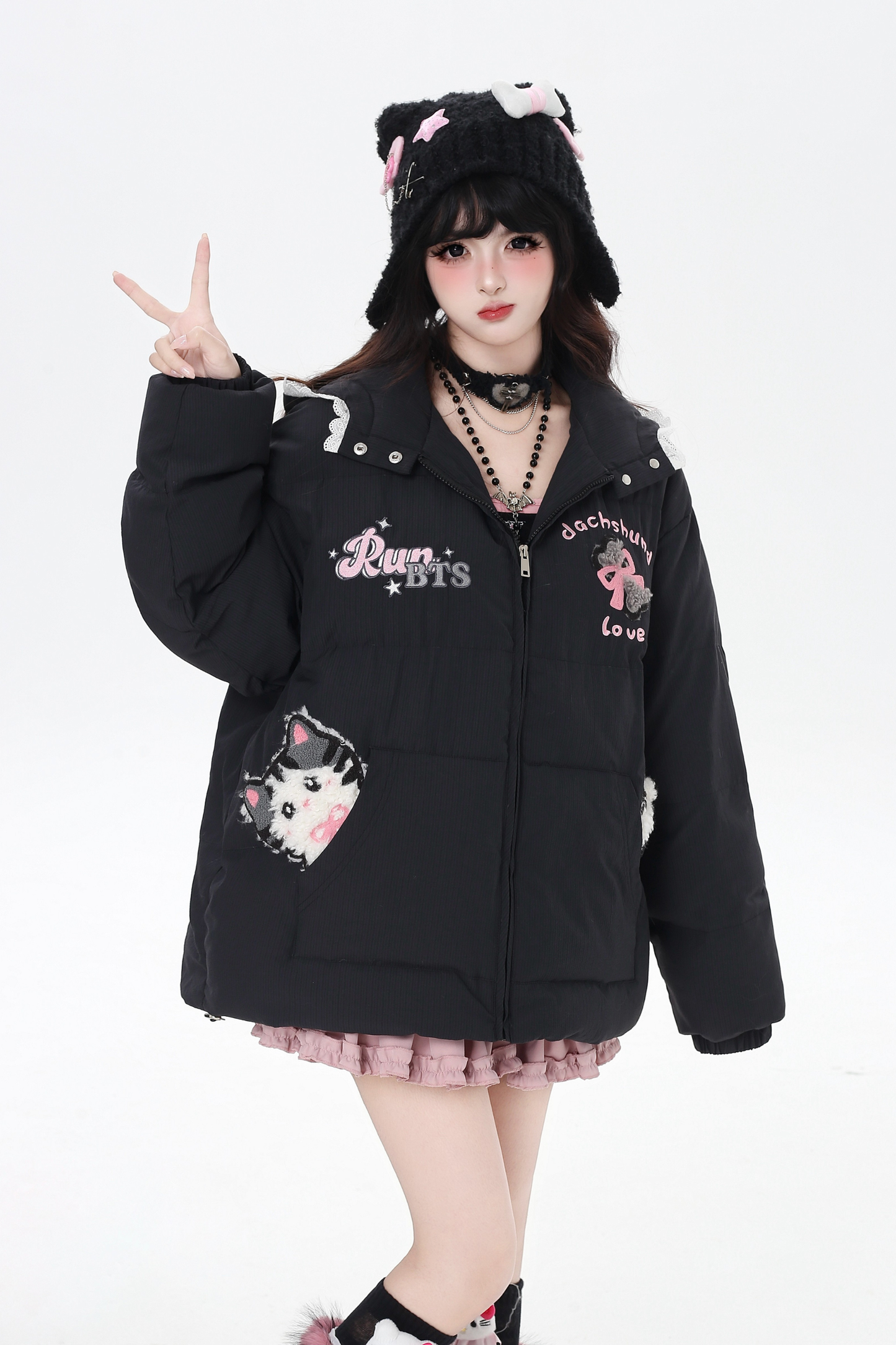 Digital Cat Down Jacket