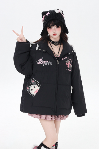 Digital Cat Down Jacket