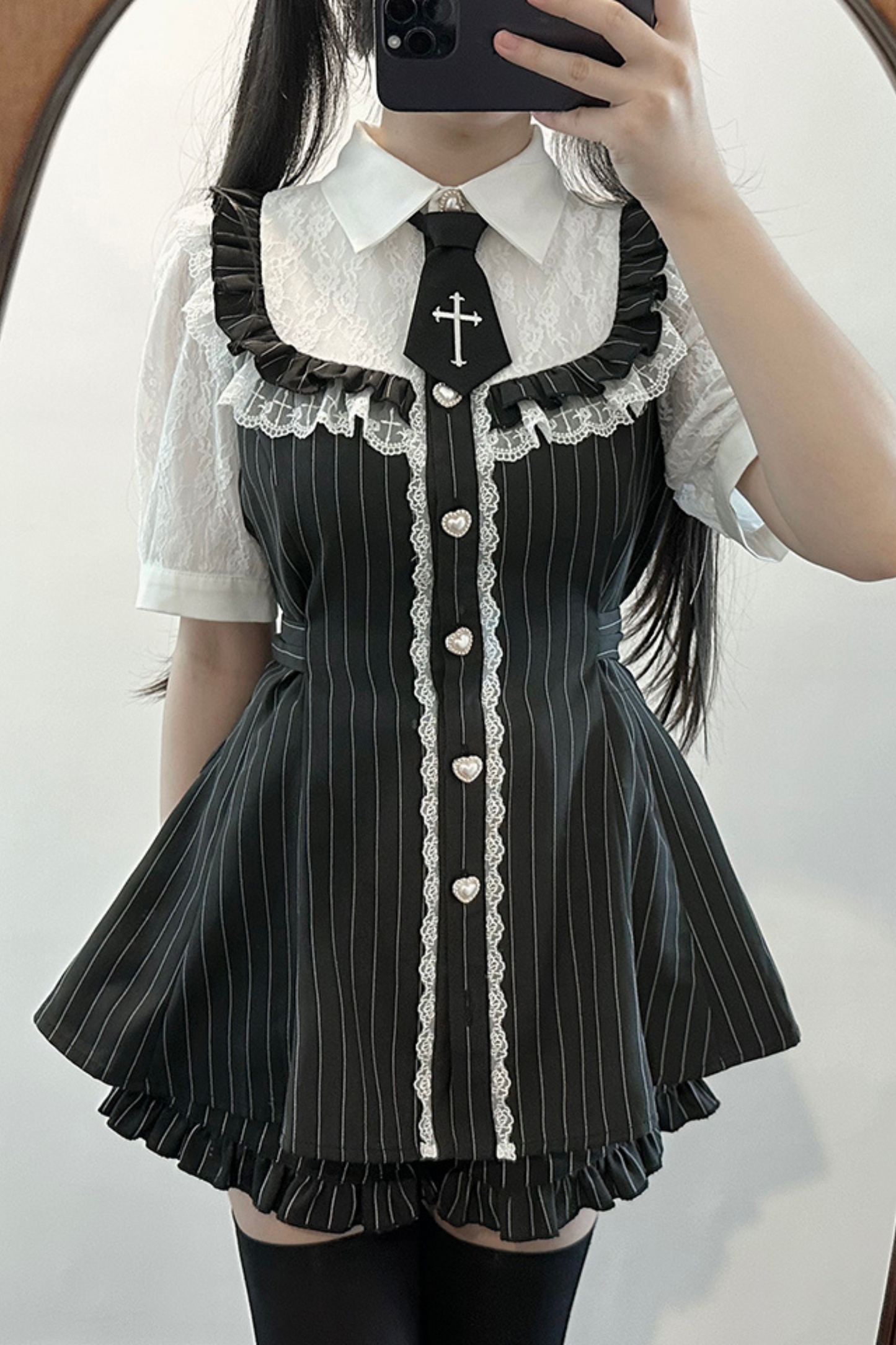 Heart Mine Mass Production Lace Doll Dress + Shorts + Tie