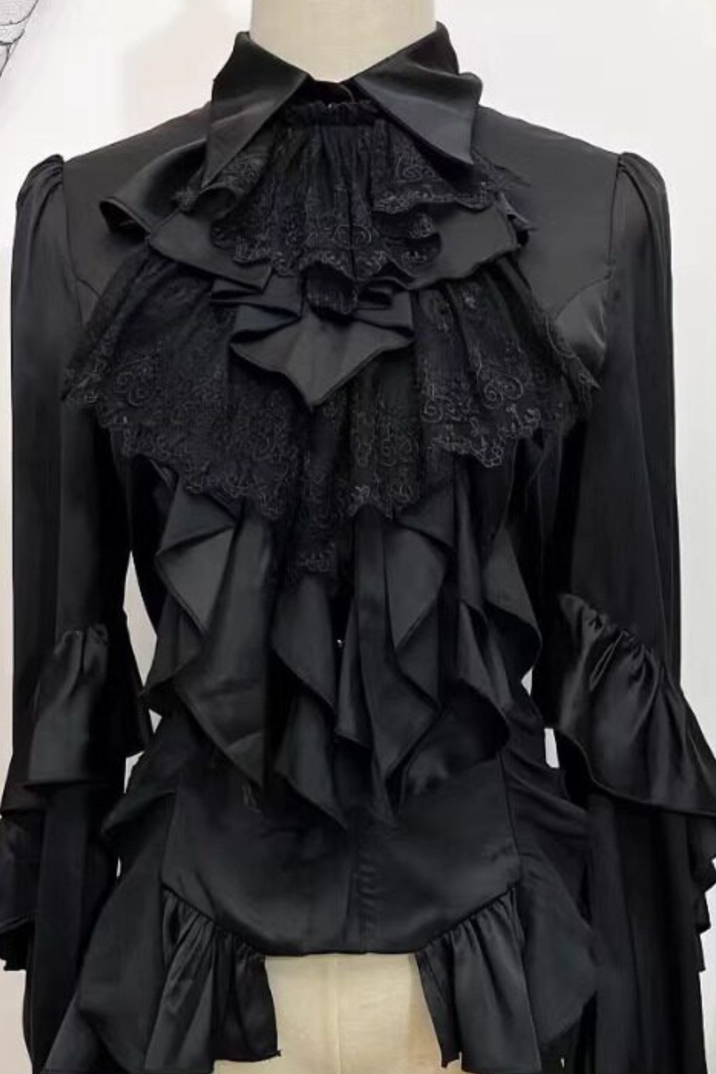 トレイリングショールプリンスアウトフィットゴシックトップス