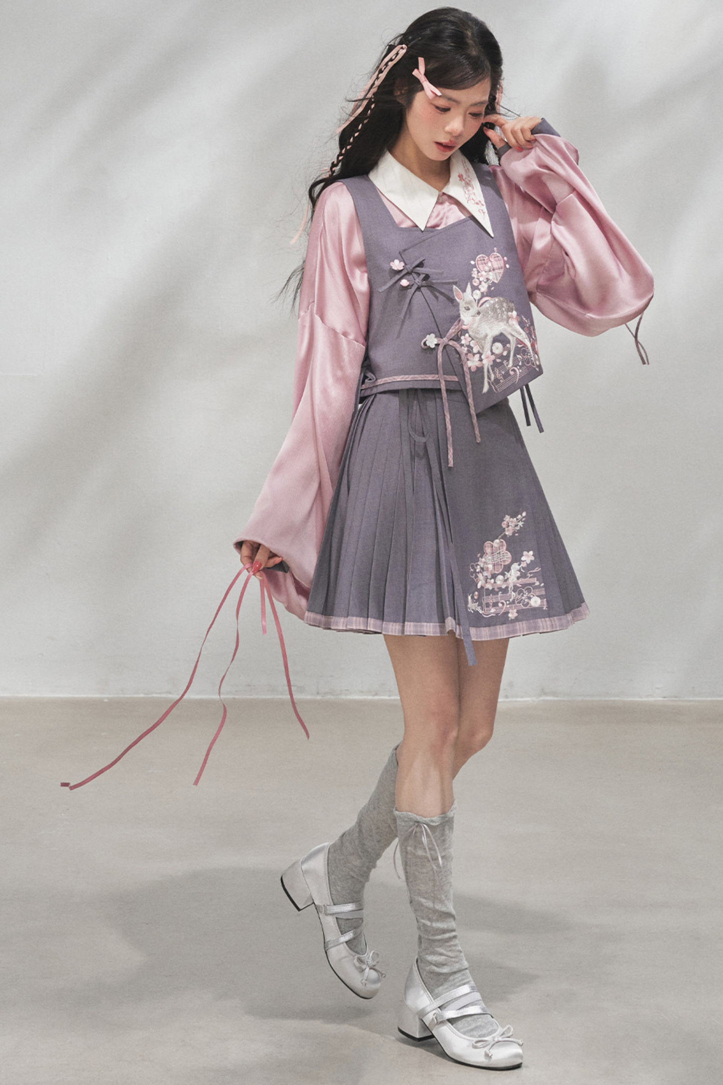 樱花节奏狩猎马甲+衬衫+裙子+裤子+配饰