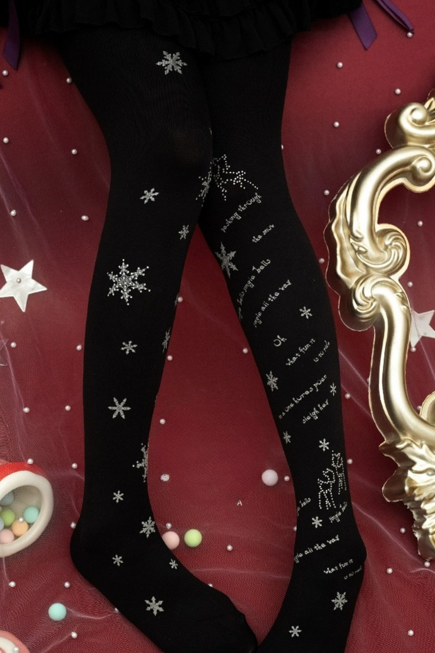 Silver Gold Design Tights