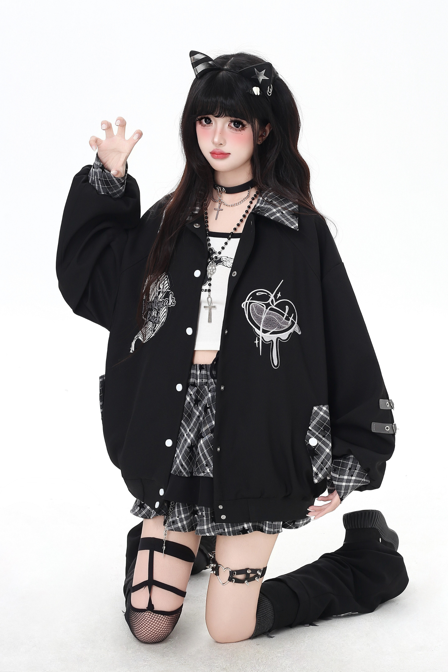Dark Heart Contrast Casual Jacket
