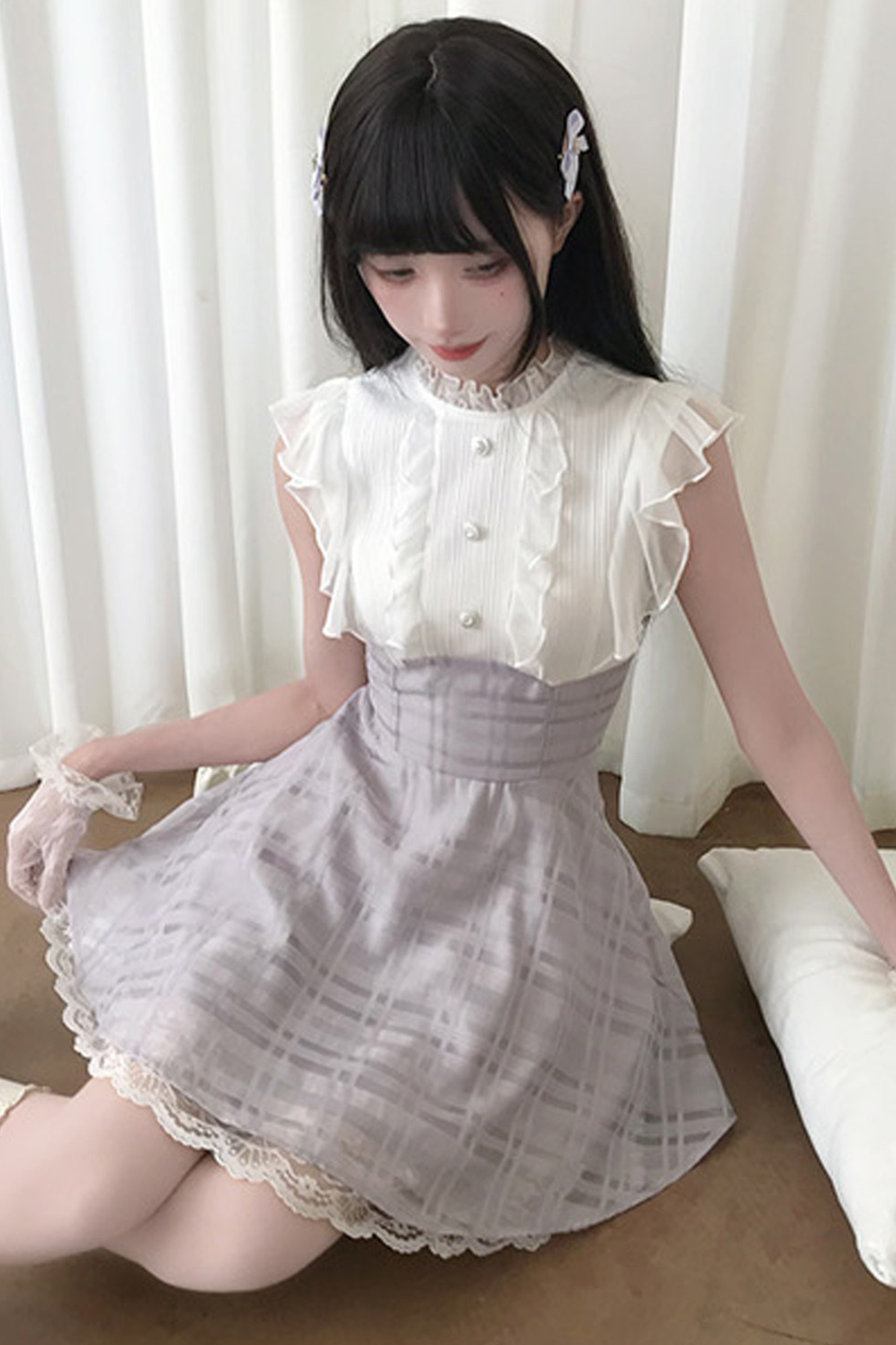 Elegant Ribbon Long Sleeve Dress