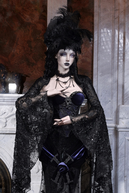 Gothic Gorgeous Diamond Velvet Slim Corset