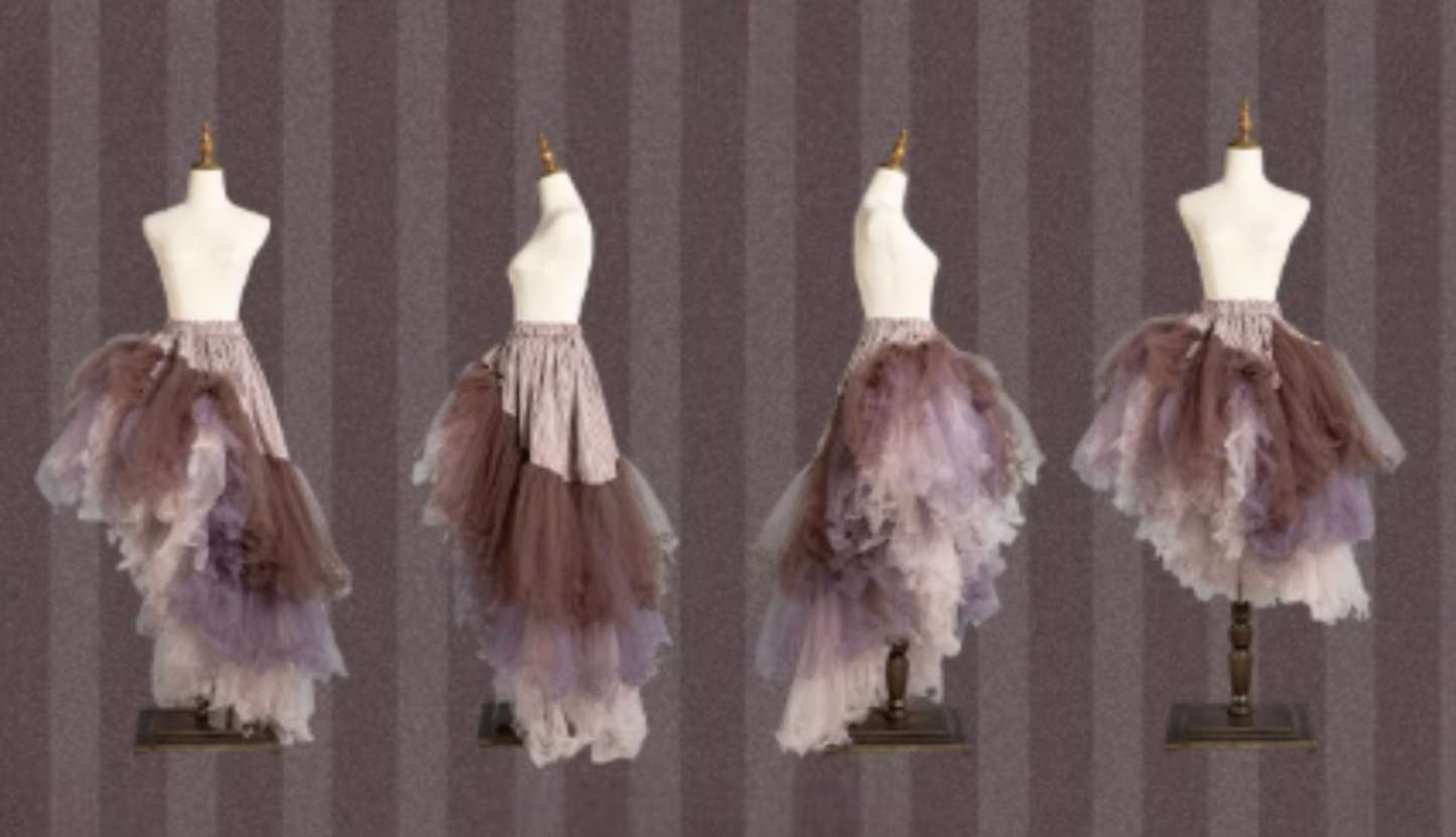 【予約商品】ストライプグリッドファンタジードレスセット＋アシメチュールスカート＋ベール