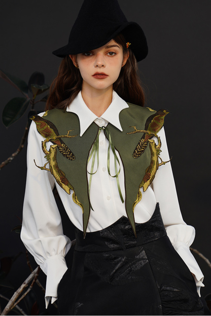 French Neckline Faux Collar