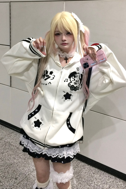 アニメイラストルーズフードパーカー