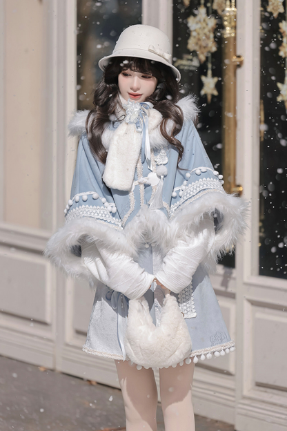 チャイナスノーロリータジャケット+トップス+スカート+スカーフ