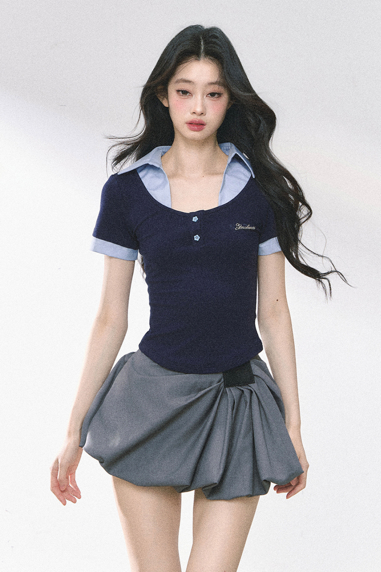 ストレートショルダーアメリカンシャツトップス