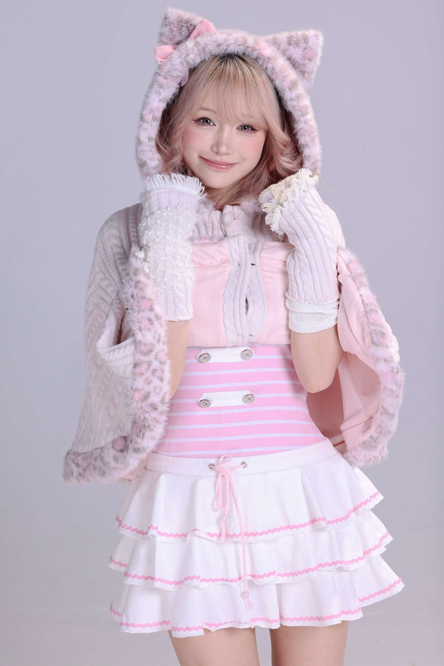 スウィートレパードキャットイヤーケープ