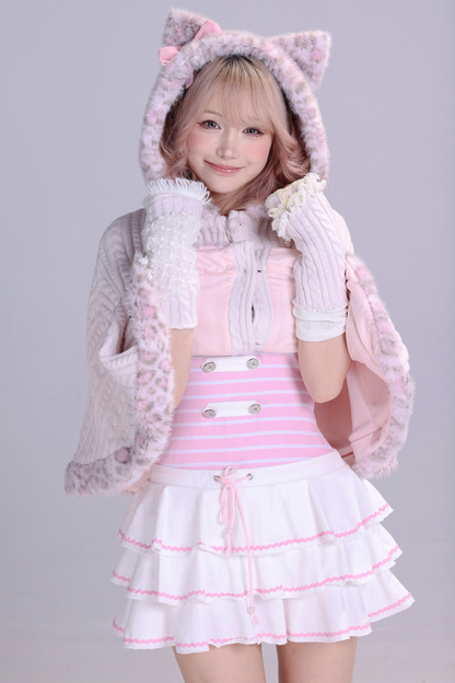 スウィートレパードキャットイヤーケープ