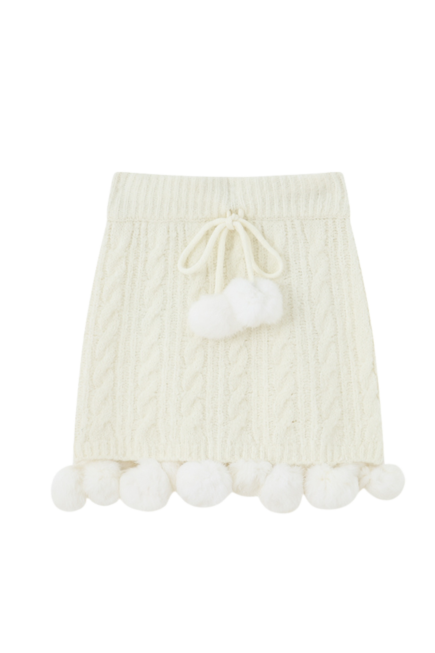 Cat Ball French Knit Sweater + Fur Skirt