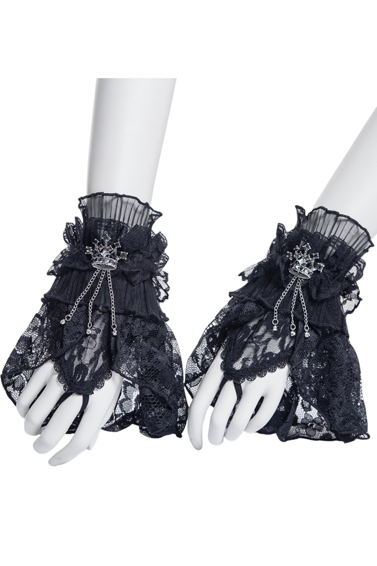 Gothic Noble Delicate Crown Lace Gloves