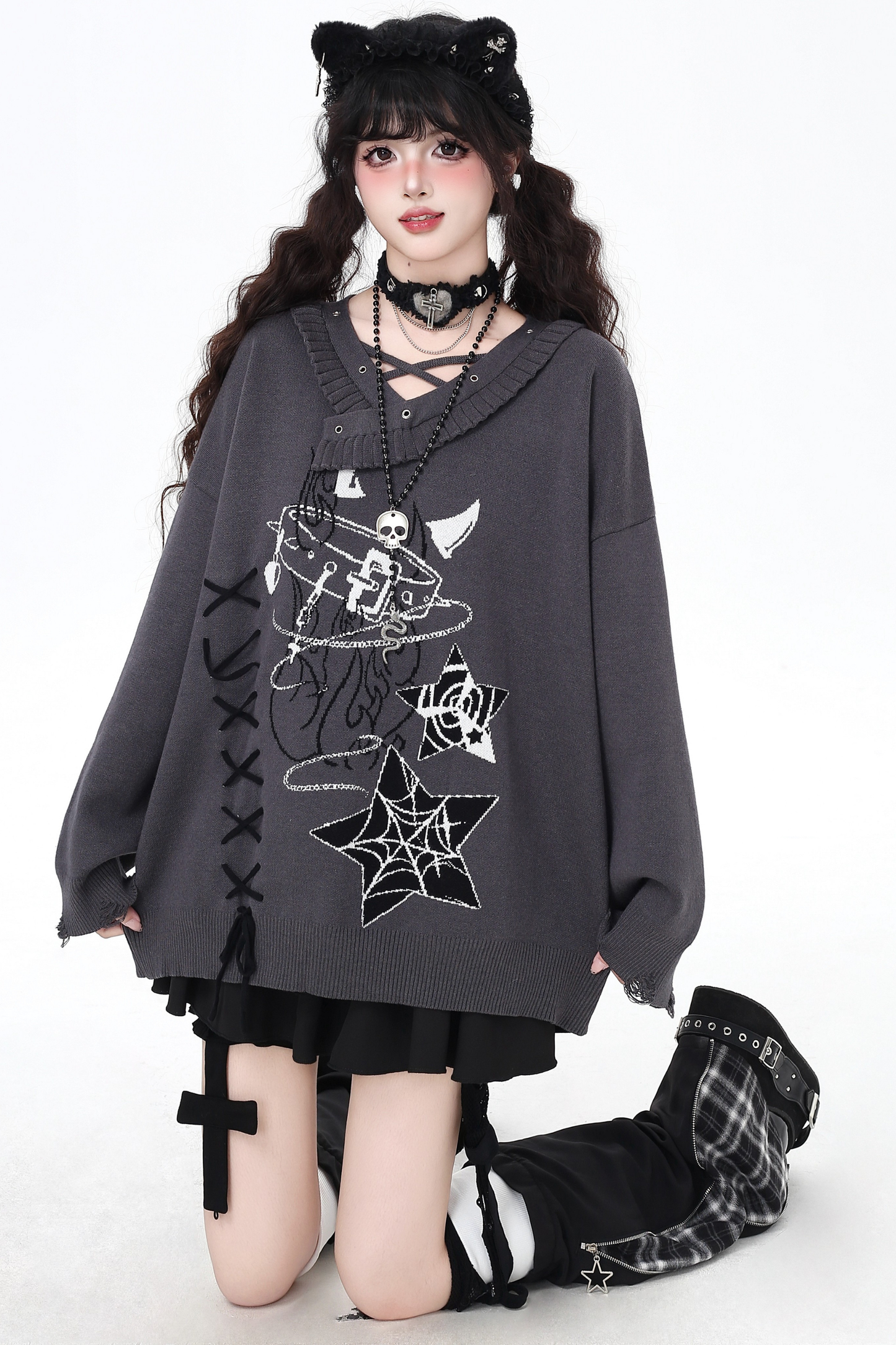 Gothic Subculture Cross Strap Top