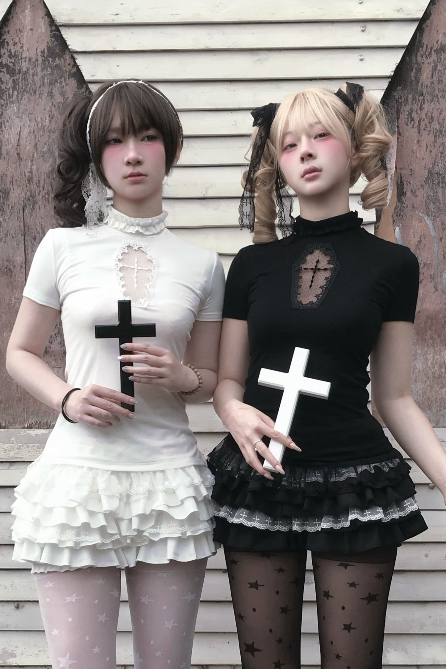 Cross Stitch Gothic Girl Top + Ruffle Pumpkin Pants