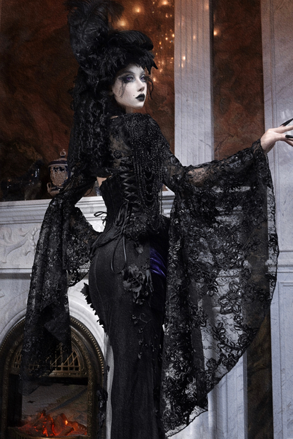 Gothic Gorgeous Sheer Sleeved Shawl