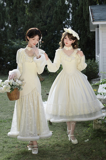 Rouge Snow Fishtail Dress + Flared Dress + Hat + Clip