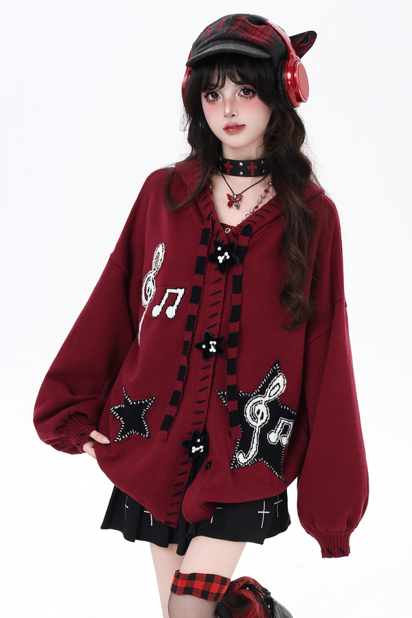 Music Dark Lantern Sleeve Cardigan