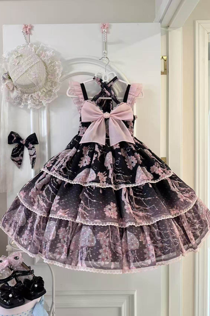 スイートジェリーフィッシュノースリーブロリータドレス