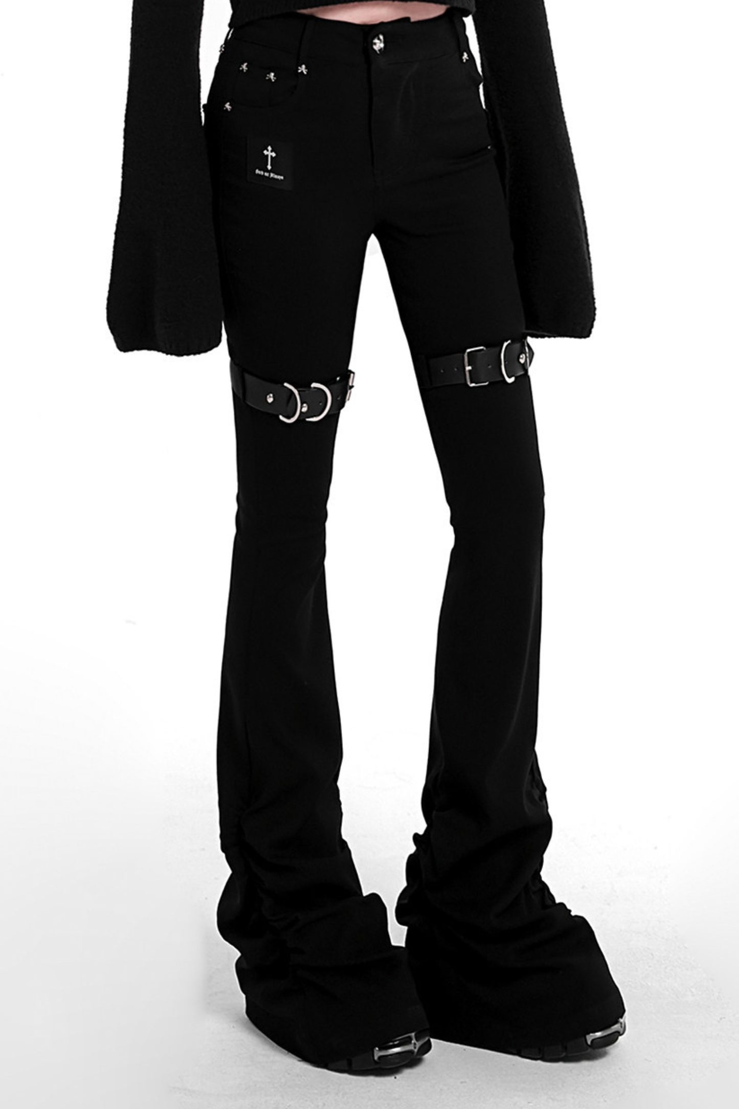 スカルスタッドスタックドパンツ