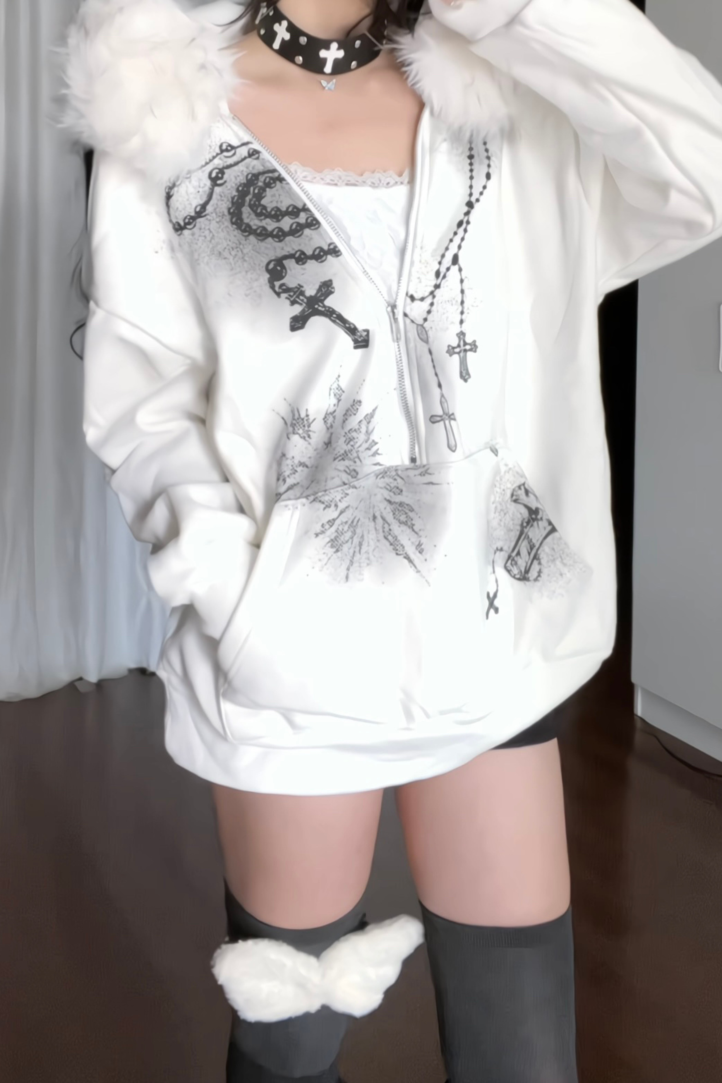 サブカルチャーファーフードルーズパーカー