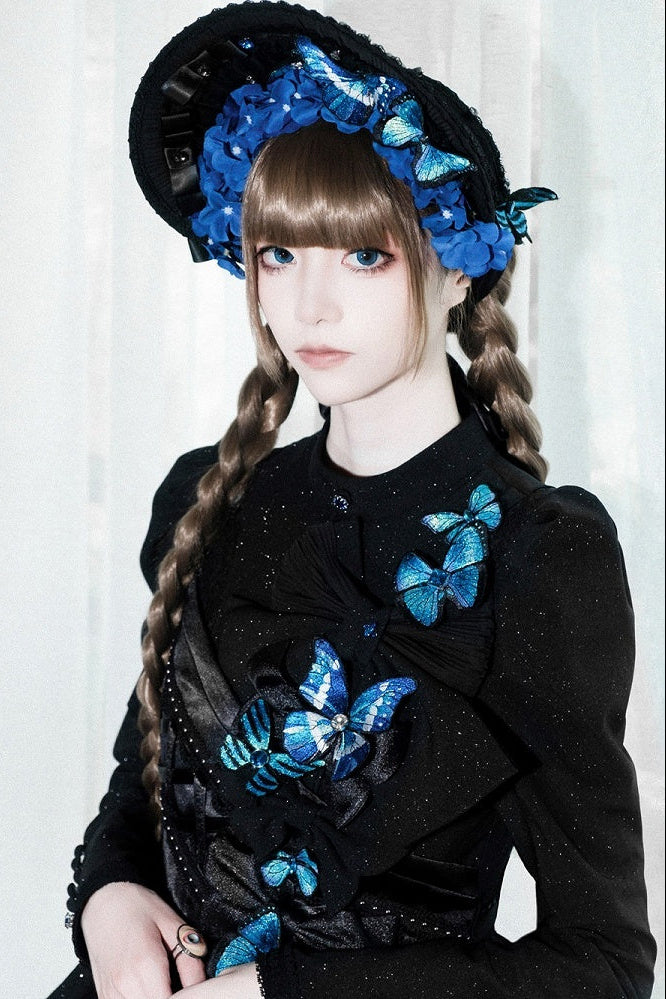 [Vorbestellschluss: 10. Monat, 14. Tag] Schwarz/Weiß Gothic-Lolita-Schmetterlingsschleifen-Serie Accessoires(Haube/Spitzen-Kopfschmuck KC/KC/4 Arten von Fotorahmen/Fotorahmen-Set)