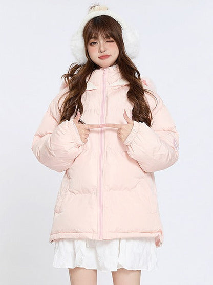 Fur Collar Hooded Cotton Coat