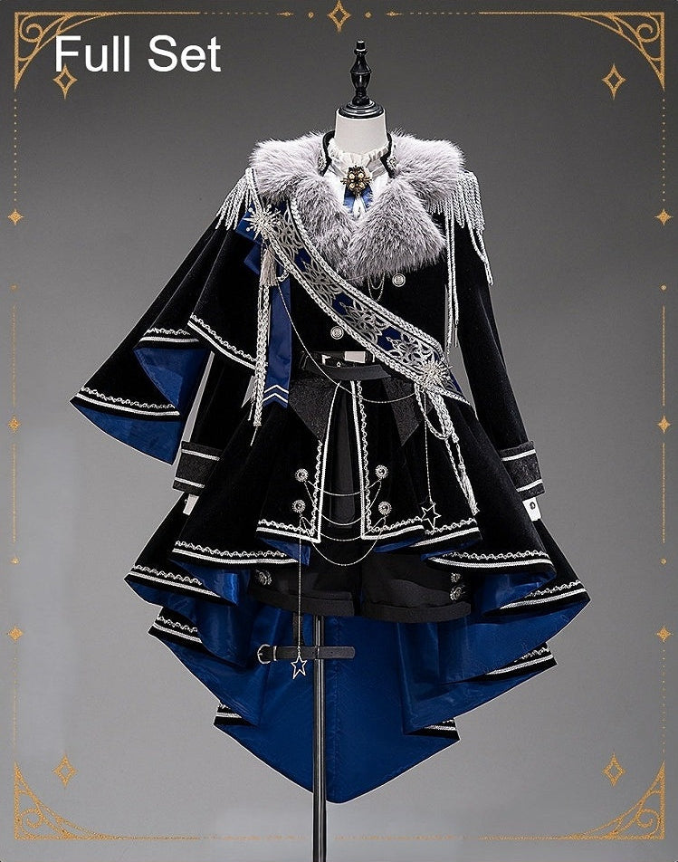 [Pre-order Deadline: December 7] Dark Blue & Black Royal Prince-Inspired Military Lolita Coordinated Outfit 1/2 + Complete Set in Ouji Style