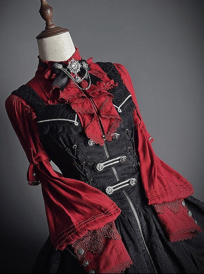 【2月23日予約締切】ドーンブレイカーゴシックフリルスタンドカラージャカードリボンシャツ